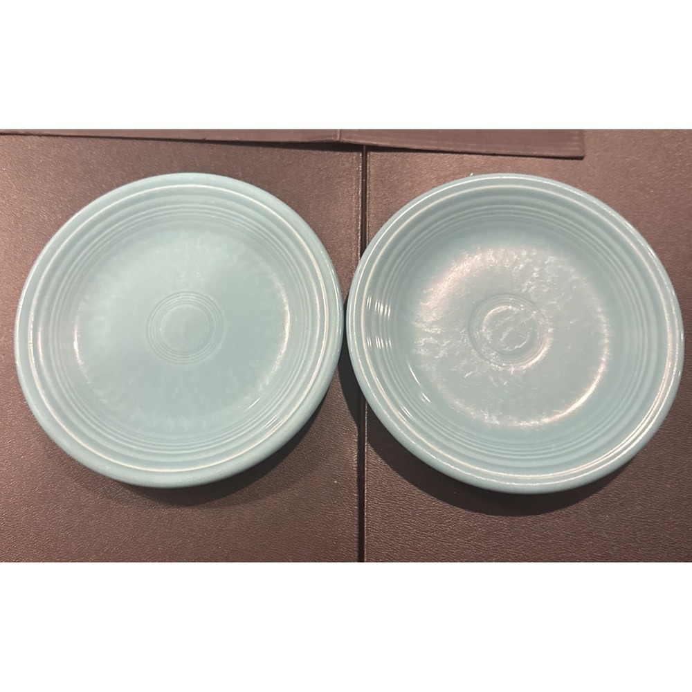 Fiestaware Turquoise‎ Salad Plates Plate Fiesta 7 Inch USA HLC Set Of 2 Vintage